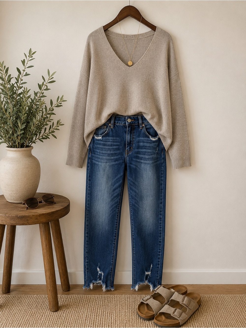 Kancan Distressed Skinny Jeans | High Rise | Raw Hem | Medium Wash | 13/30